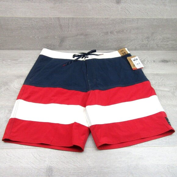 Vans Era USA Striped Boardshort Swim Trunks Mens Size 38 NEW - Picture 3 of 14